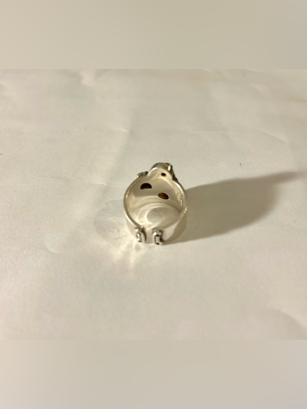 Vintage Sajen Sterling Silver Multi Stone scroll and spiral detail Ring 14 gm - Picture 6 of 9